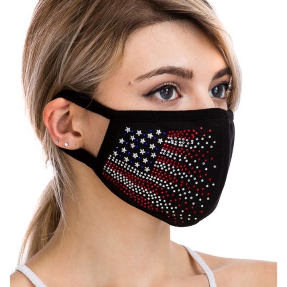Sequin American Flag Mask